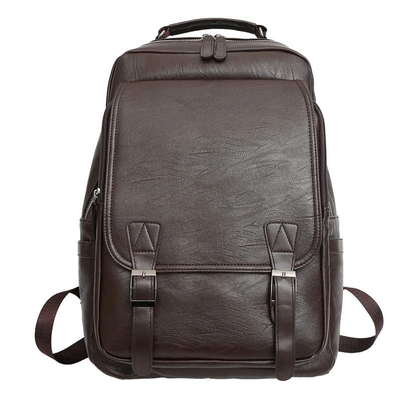New Fashion design campus Schoolbag luxury Leather Laptop Backpack Pu business retro men Backpack
