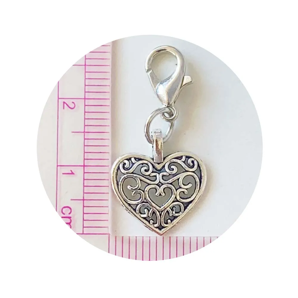 Bulk 10pcs metal keychain plush key chain heart flower enamel charm