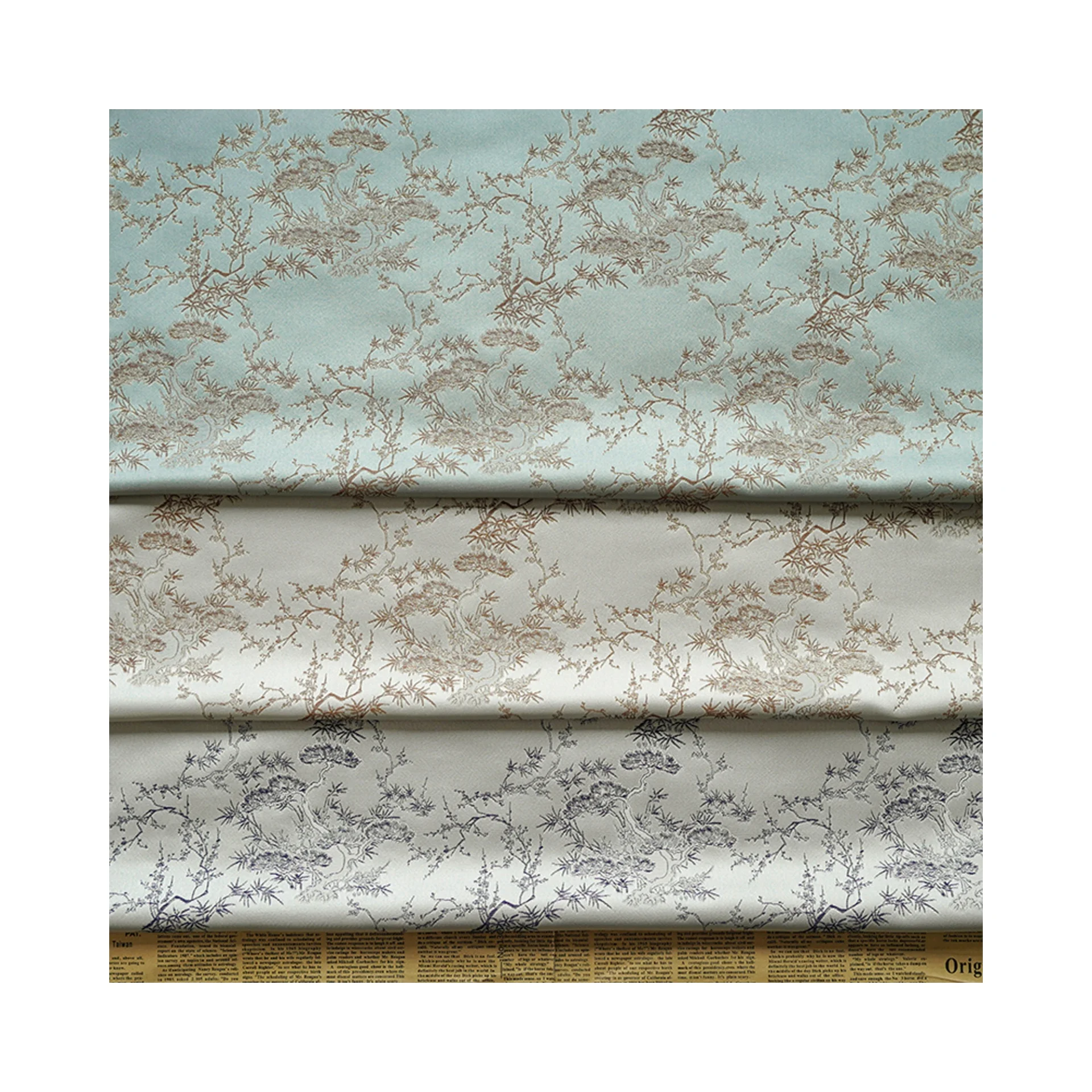 high quality New antique bright silk satin cheongsam yarn-dyed suitcase fabric