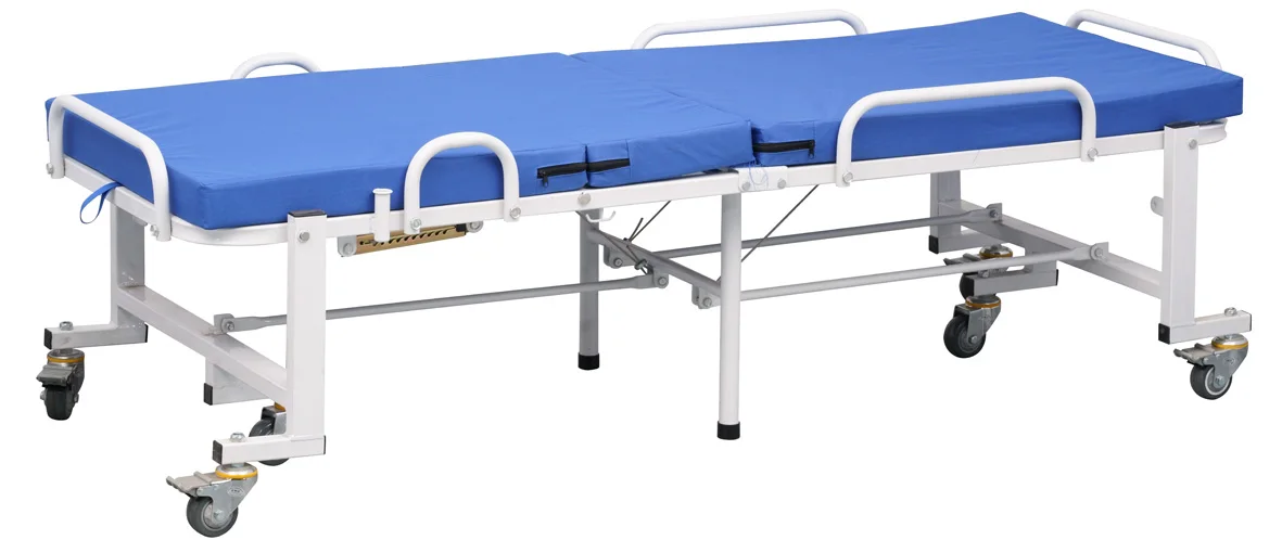 YF-HS-028 больница металлическая складная рукоятка односпальная кровать для пациента