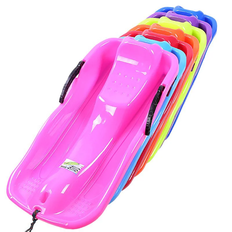 Factory OEM plastic snow sledge for adults with brake portable thicken classic kids snow sledge for sand grass ice
