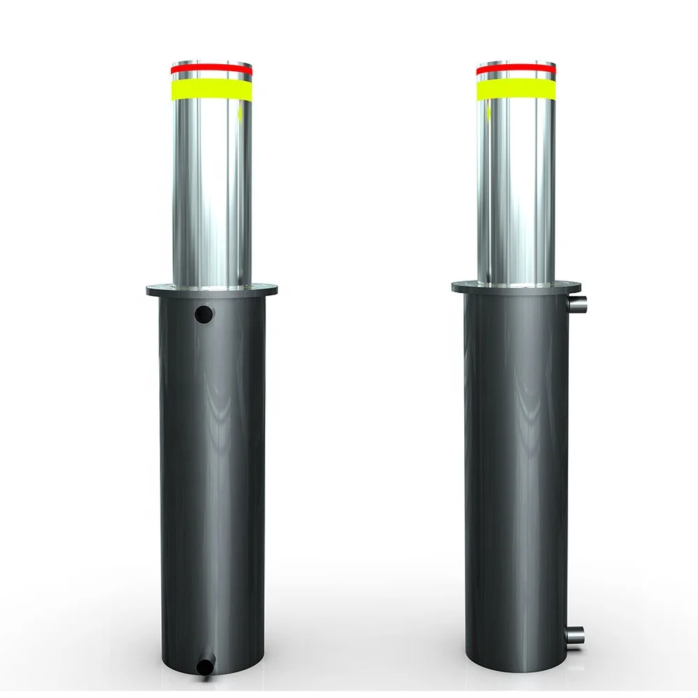 Illumination Red Led/ Reflective Bands automatic hydraulic rising bollards