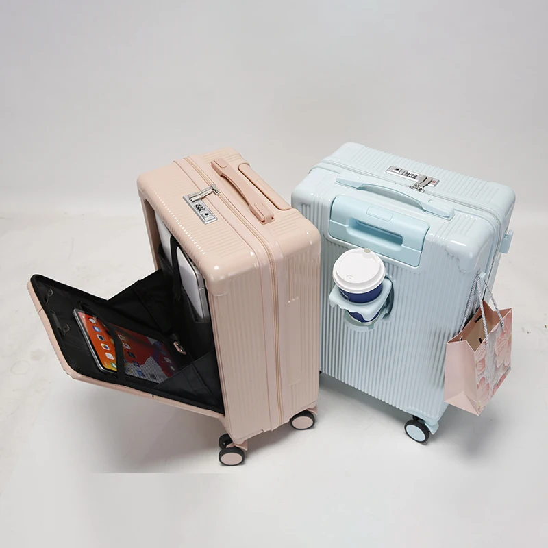 New Design Factory ABS PC Travel Trolley Bags Front Pocket Business Suitcase Travel Luggage Sets