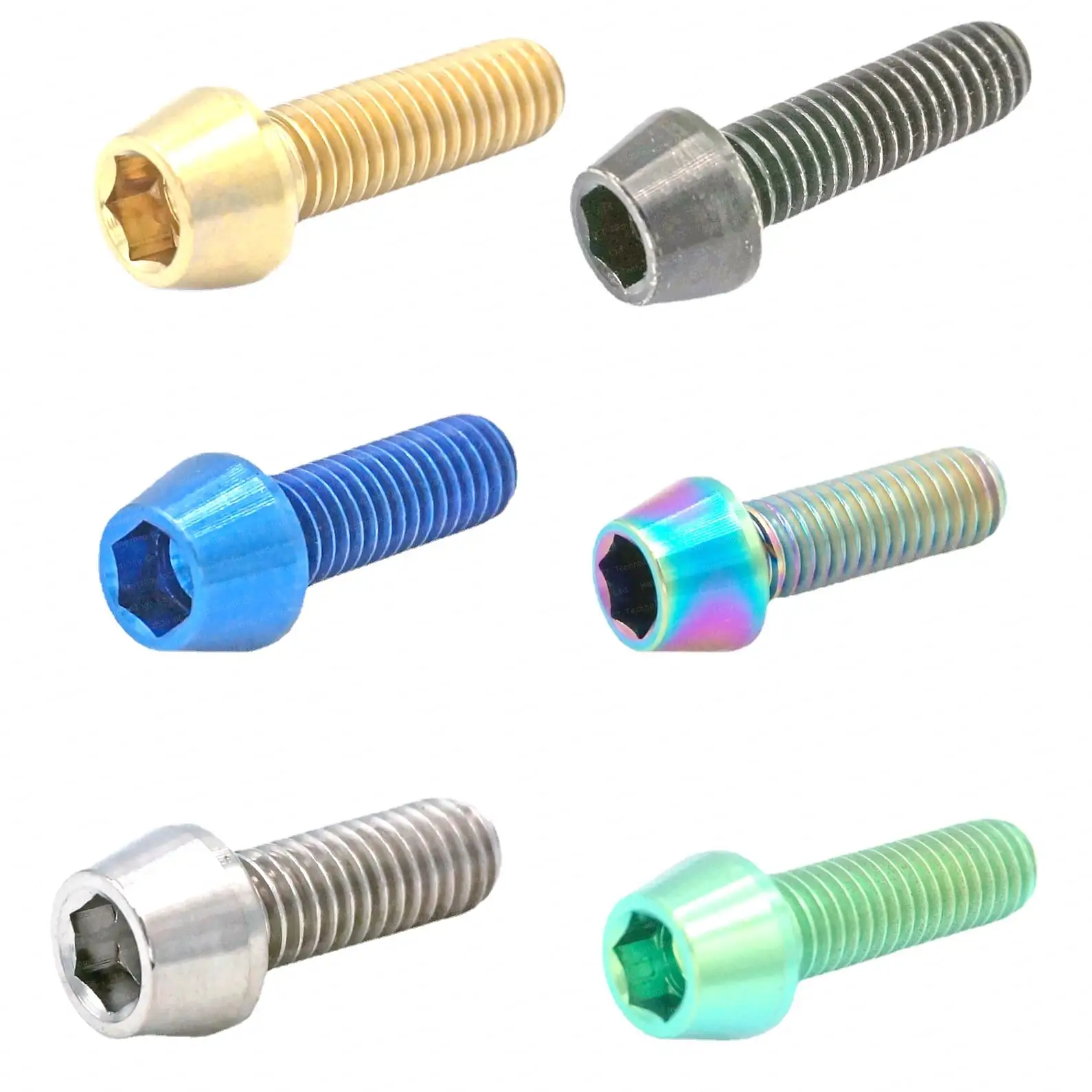 SDPSI DCT (2) M6x1 TC4 GR5 Titanium Allen Hex Screw Taper Cone Head Bolts Bicycle Crank locked Disc Brake Mountain Bike