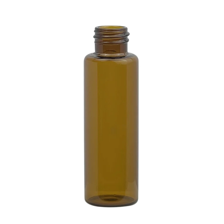 Empty 10ml amber brown wholesale various customize plastic cup glass tubular bottle with screw top black Color cap