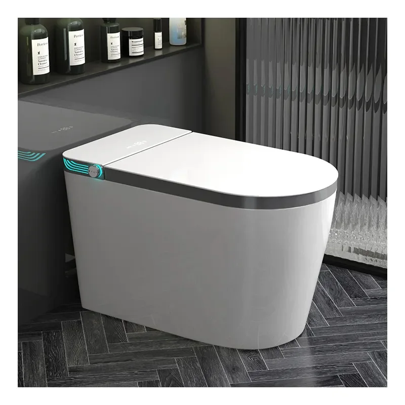 Modern auto open electronic toilet concealed tank one piece intelligent bidet smart toilets for bathroom