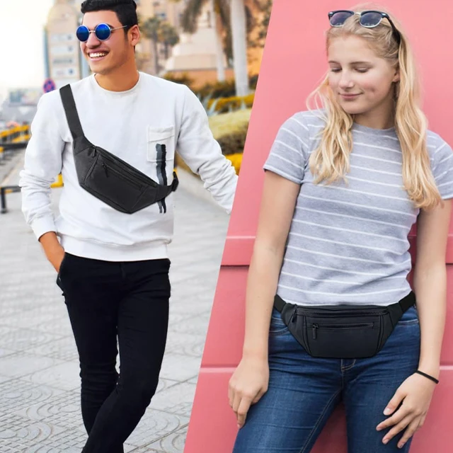 BSCI custom logo acceptable wholesale fashion adjustable belt travel sport unisex canvas fanny pack