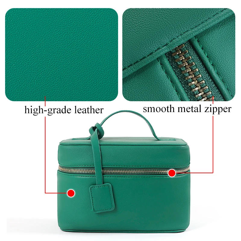 custom designer pu travel cosmetic bag organizer leather beauty makeup box toiletry cases fancy makeup bag