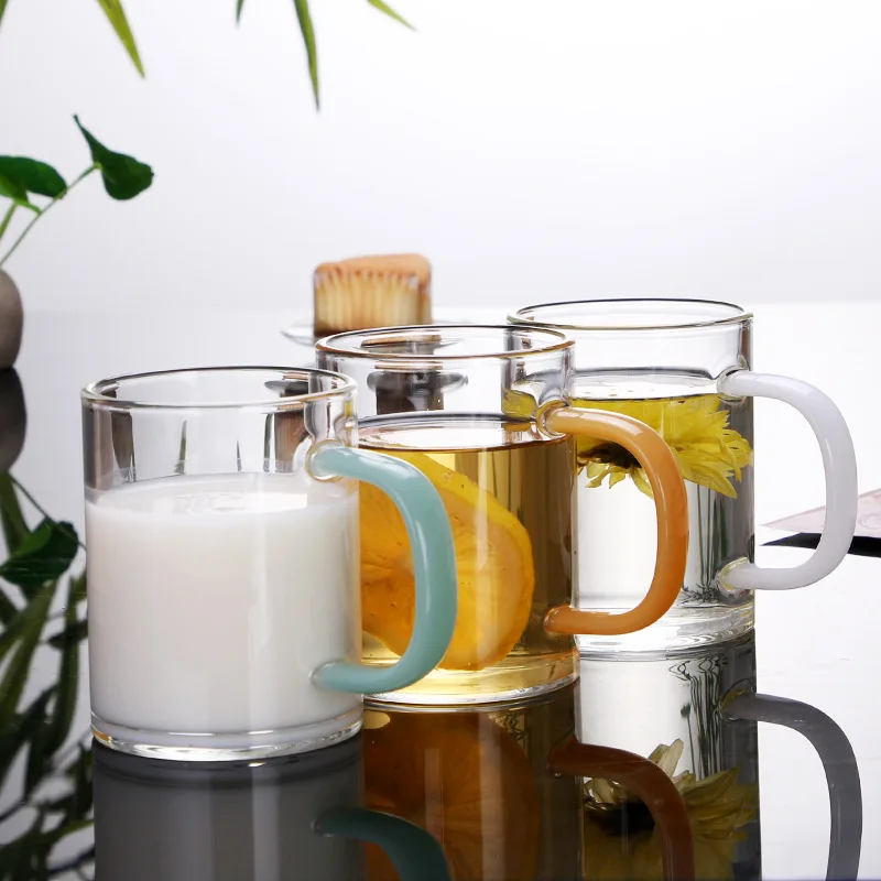 Wholesale Multipurpose Reusable single wall borosilicate glass cup coffee milk mugs