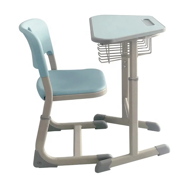 Splicing Classroom desk and chair set pp plastic chair white table with wheels school sets school furniture student desk chair