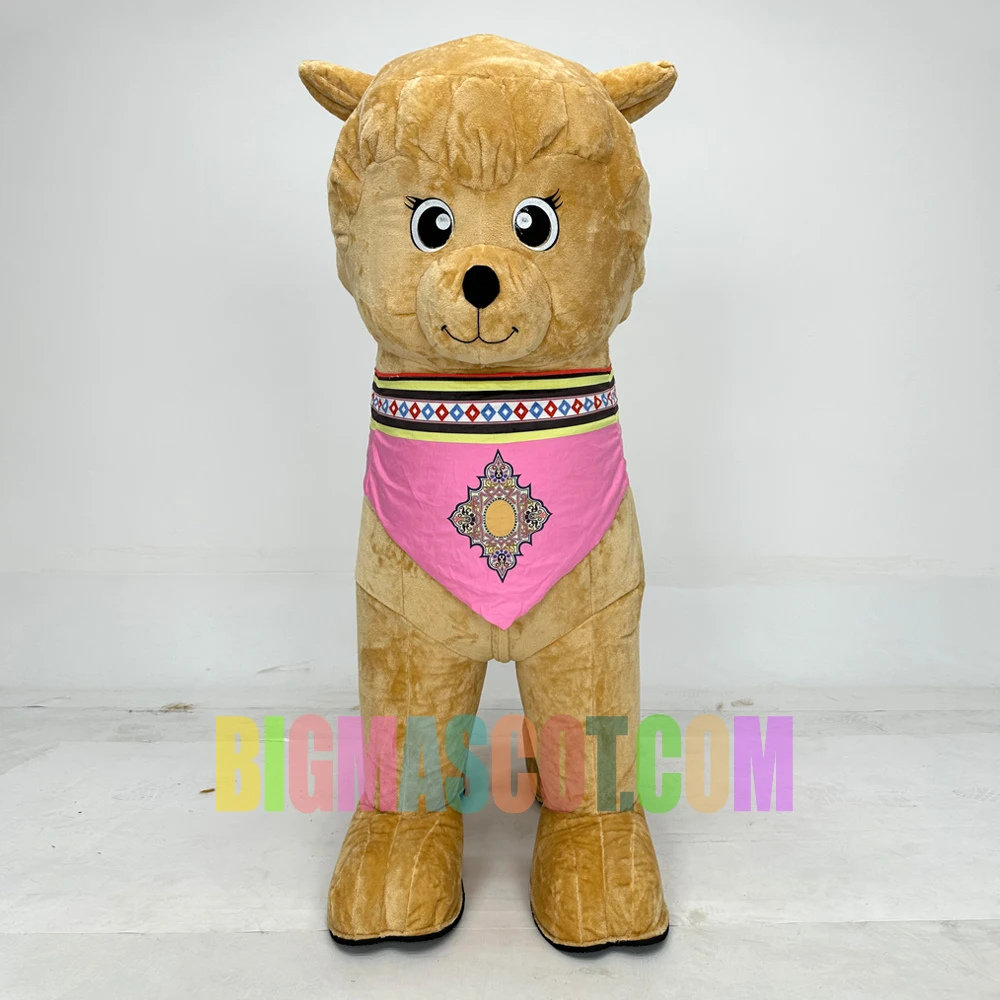 Commercial Custom Made Cartoon Character Costumes air blow up suit brown Inflatable Alpaca Mascot Costume for Party