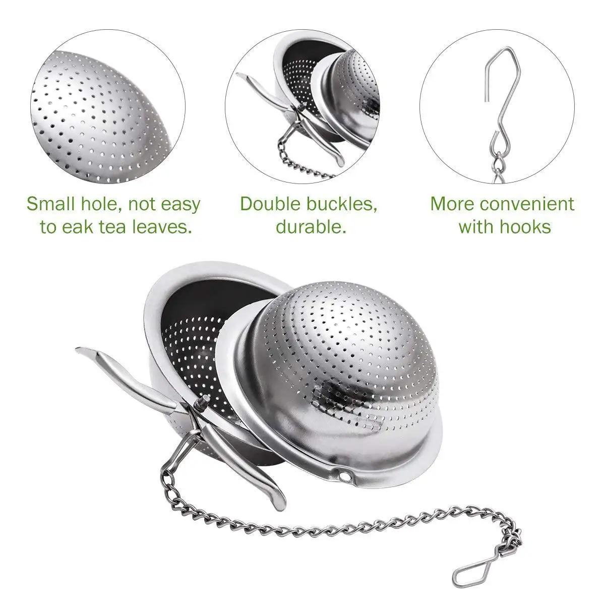 2 Pack Tea Strainers with Fine Mesh,  304 Stainless Steel Mesh Tea Ball Infuser Tea Filter and Steeper with gift box