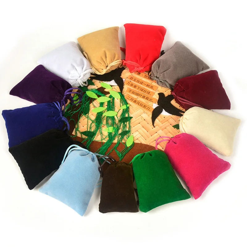 Hot Sale Custom Velvet Dice Bag Colorful Big Small 8x10cm Hat Dust Bags With Draw String