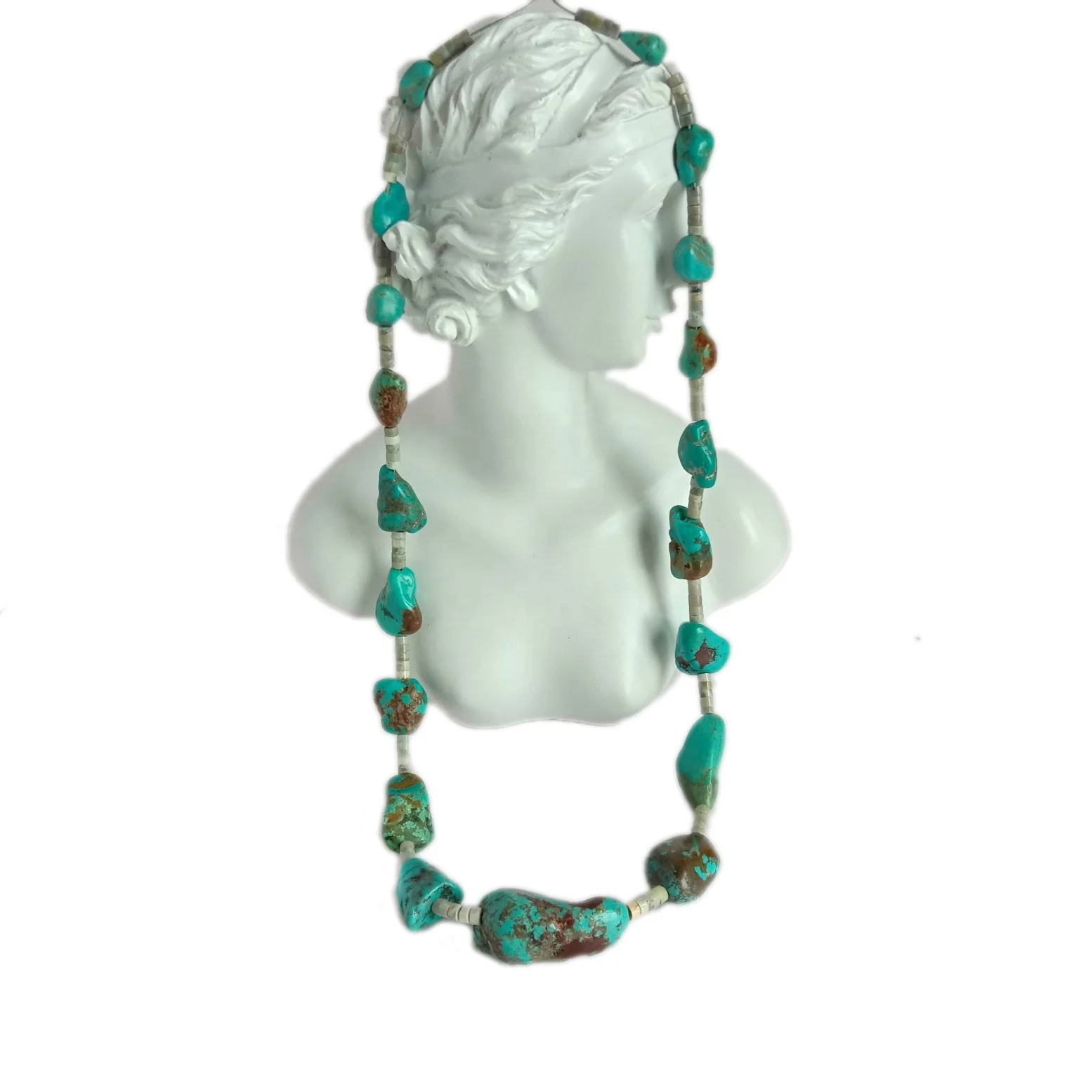 Natural Turquoise and jade Necklace handmade jewellery