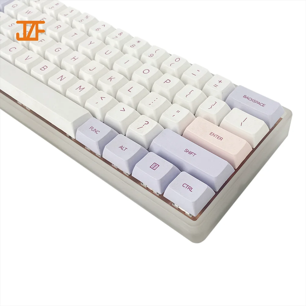 Hot Selling Diy  Oem 61 Macaron Typewriter Doubleshot Custom 60% Gaming Mechanical Keyboard Pbt Keycaps DIY Set