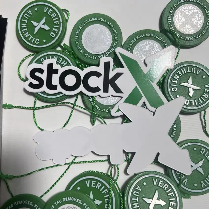 Stock x проверенный tagStock X Tag 2023 новейшие аксессуары для обуви с застежкой-молнией QR-код стикер обувная пряжка