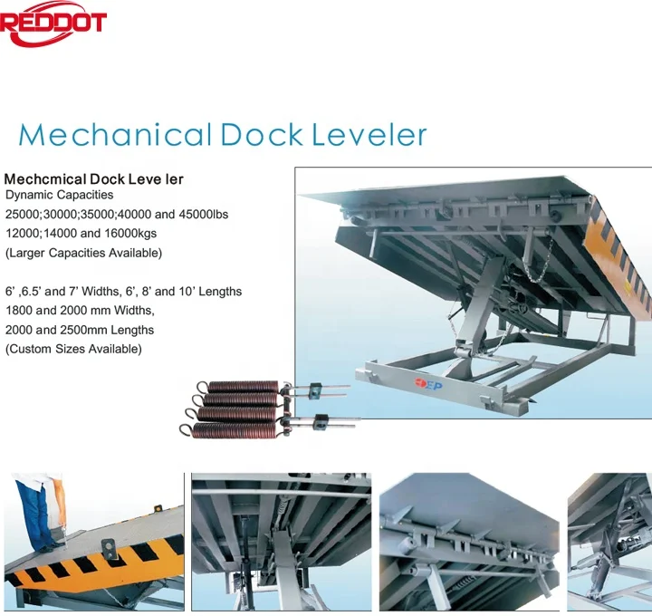 Reddot capacity 25000 Ib 35000 Ib 45000 Ib mechanical dock leveler for loading container