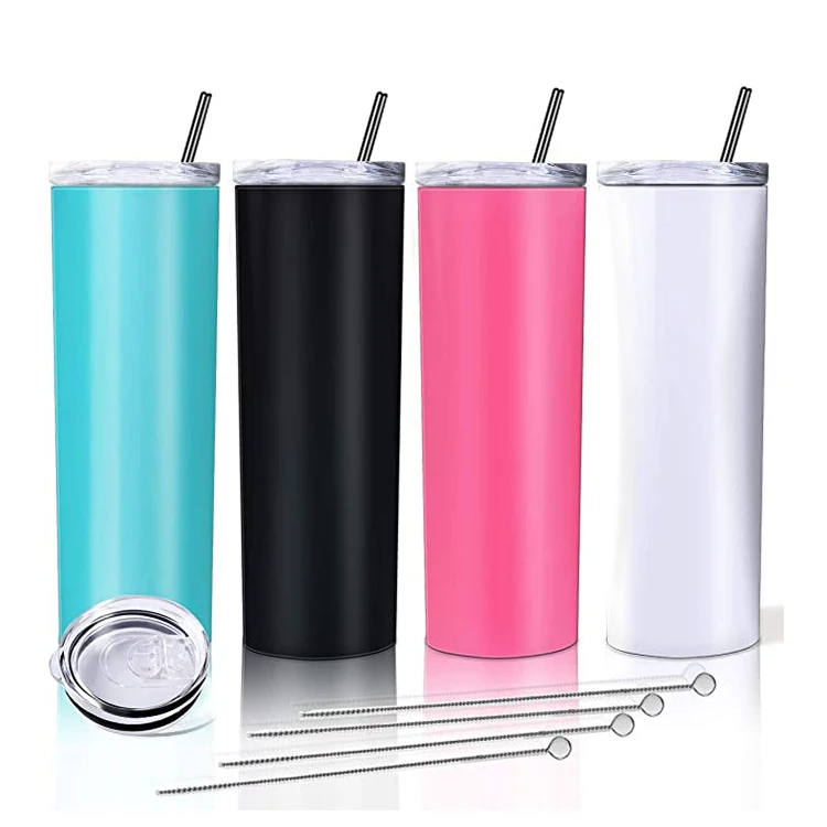 Вакуумная Изолированная кофейная чашка из нержавеющей стали объемом 20 унций, сублимационные тонкие стаканы с крышкой и соломинкой