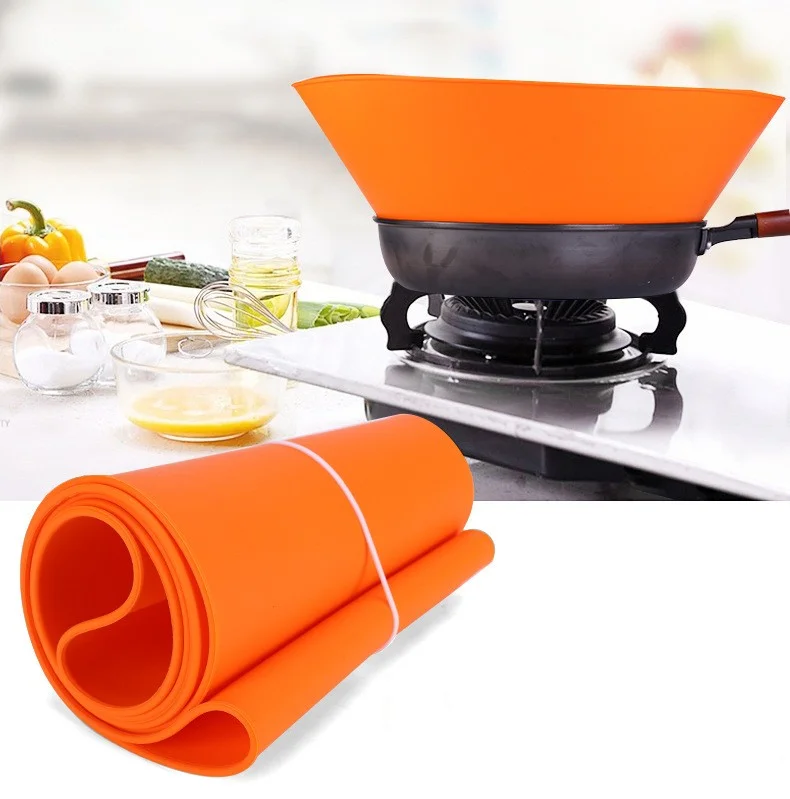 Kitchen frywall splatter guard proof baffle cover oil splatter guard shield barrier anti oil silicone fry wall for pot cooking