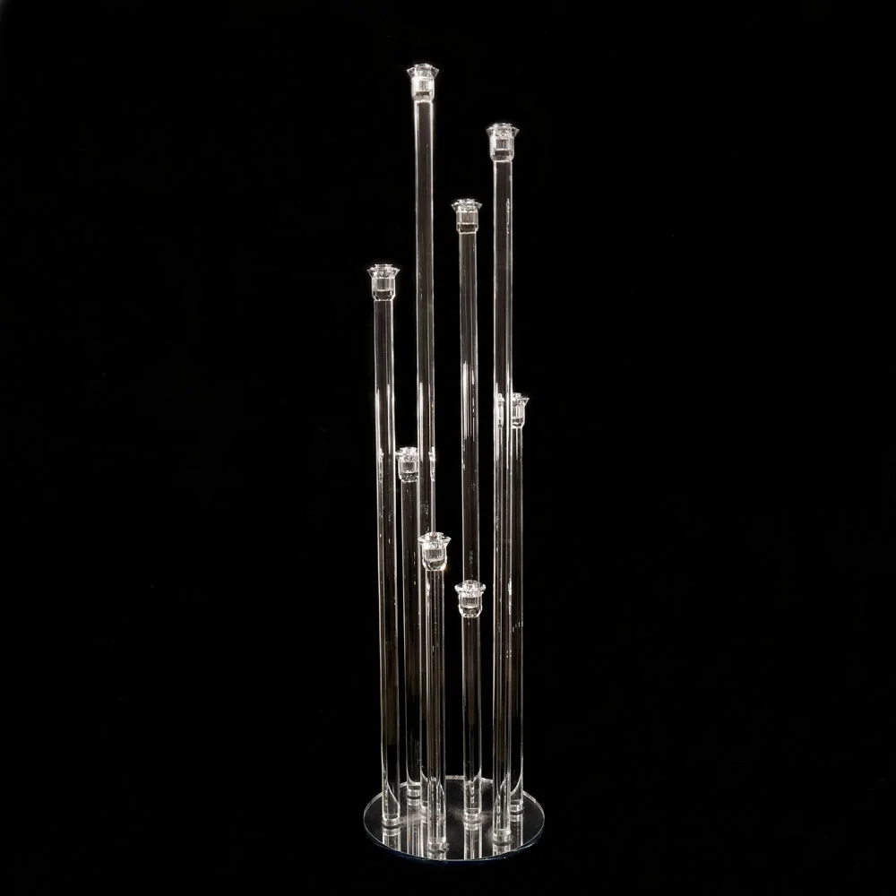 MH-Z095 8 pillar glass candelabra crystal wedding decoration crystal tube wedding table candelabra