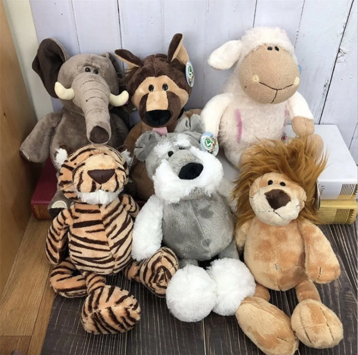 Top Quality snow soft Miniature schnauzer lion tiger giraffe plush dog stuffed animal plush doll toys