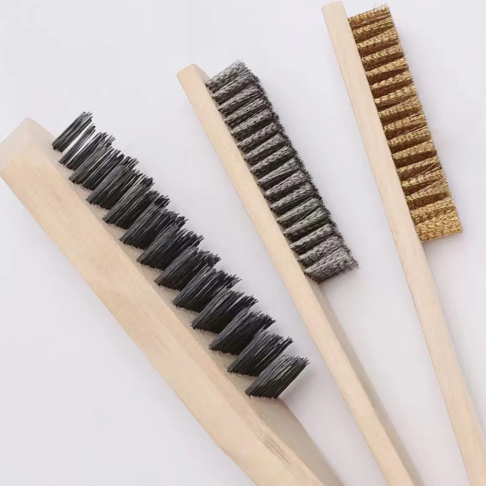 Factory direct sales of high quality wire steel brushes with wood handle polishing steel wire brush