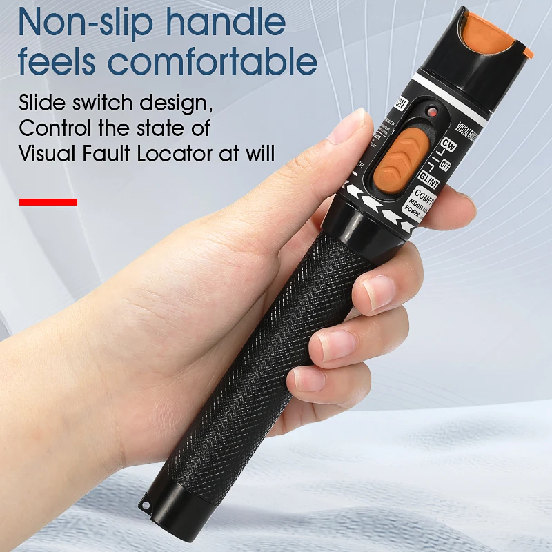 VLF Laser 10MW Visual Fault Locator, Fiber Optic Cable Tester 5-50km Range VFL can choose LC adapter