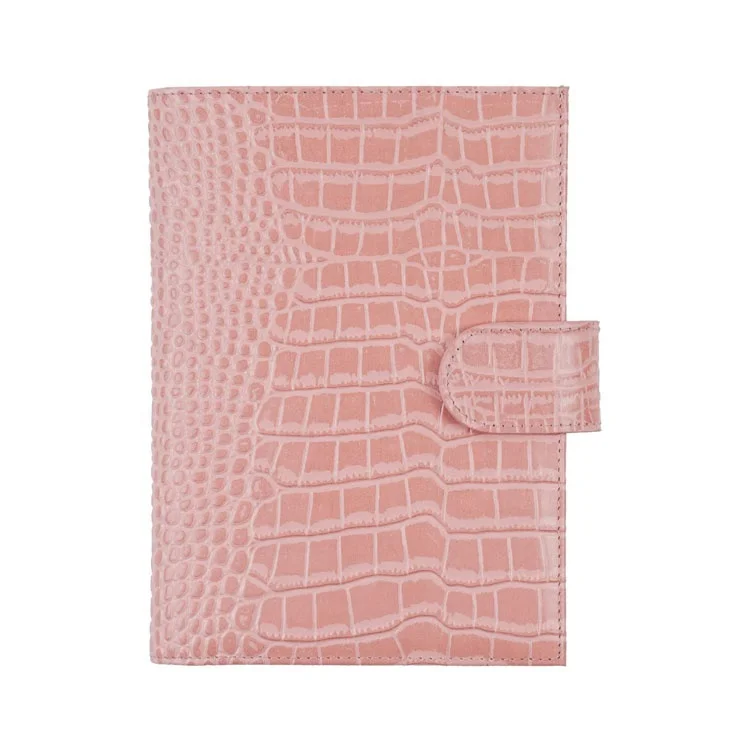 Elegant pink custom PU croco leather a5 printing planner agenda
