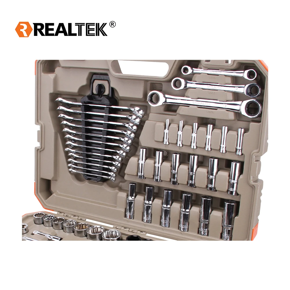 Realtek 150pcs Tool Set Multifunctional Garage Engineering Automotive Socket Mechanic Tool Kit Set Box