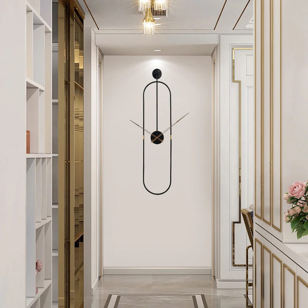 Modern fashion clock decorative Nordic living room metal decorative Spanish simple light luxury clock