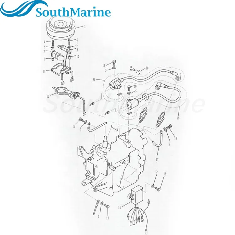 Outboard Engine 63V-85533-00 Lighting Coil Assy for Yamaha E 9.9HP 15HP 2-Stroke Boat Engines