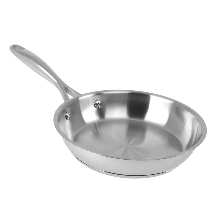 
Restaurant tri-ply steel wok pan non stick stainless steel frying pan cooking pan with stainless lid 