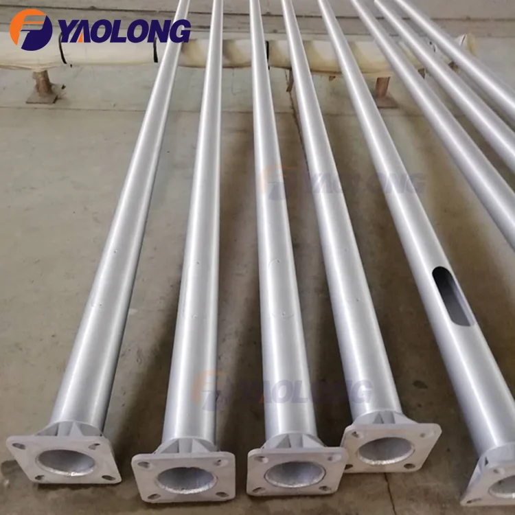 aluminium tapered pole Aluminum lamp column dual arm 10 meters street light pole