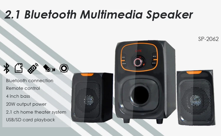 Audmic mini portable  subwoofer speaker with bluetooth remote control home theatre