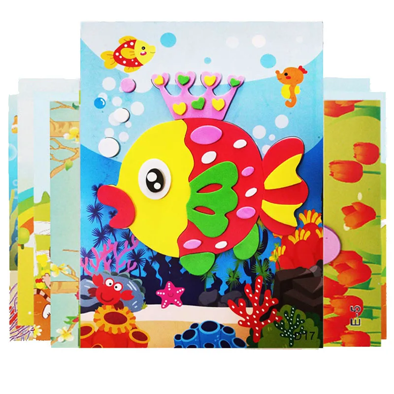 Hot sales paper toys cut  out art paper kids activity paper  toy  diy kit 3d painting