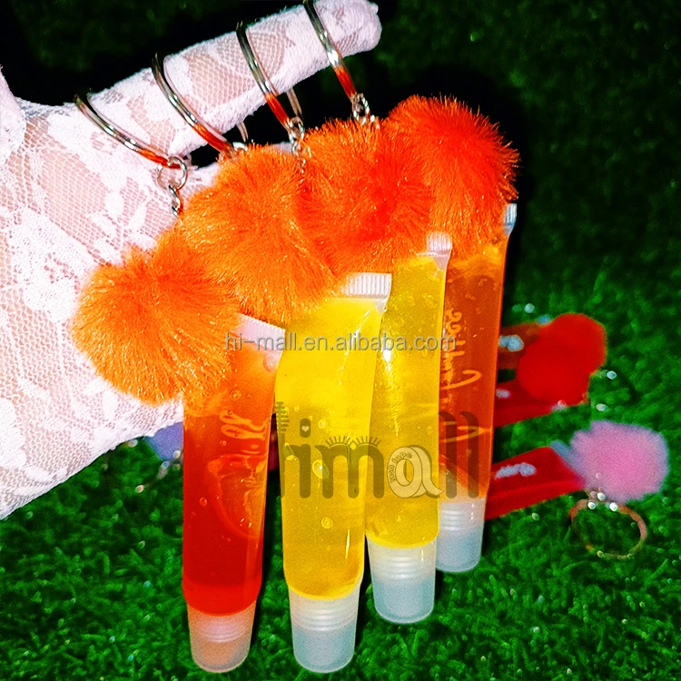 lip gloss Vendor Wholesale Cute Lip Balm Packaging Candy Private Label Lip gloss Tubes with key ring