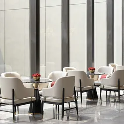 Modern light luxury simple solid wood negotiation table and chair hotel reception chair combination