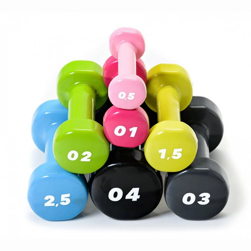 Colorful Vinyl Neoprene Coated Dummbell Dipped Hex Dumbbell