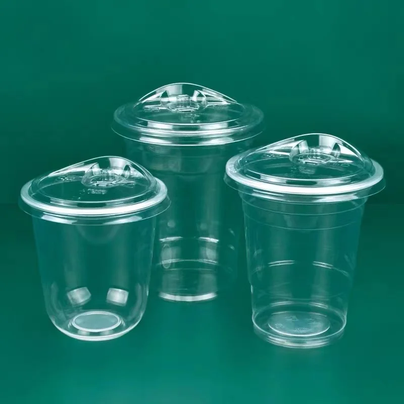 98mm 500ml U shape pet plastic disposable take away plastic cup