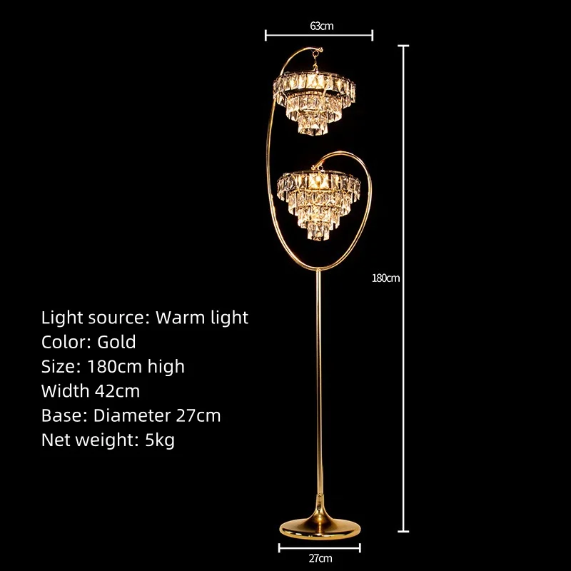 Wedding Decorative Floor Acrylic Chandelier Centerpiece Crystal Pendant Decor Light