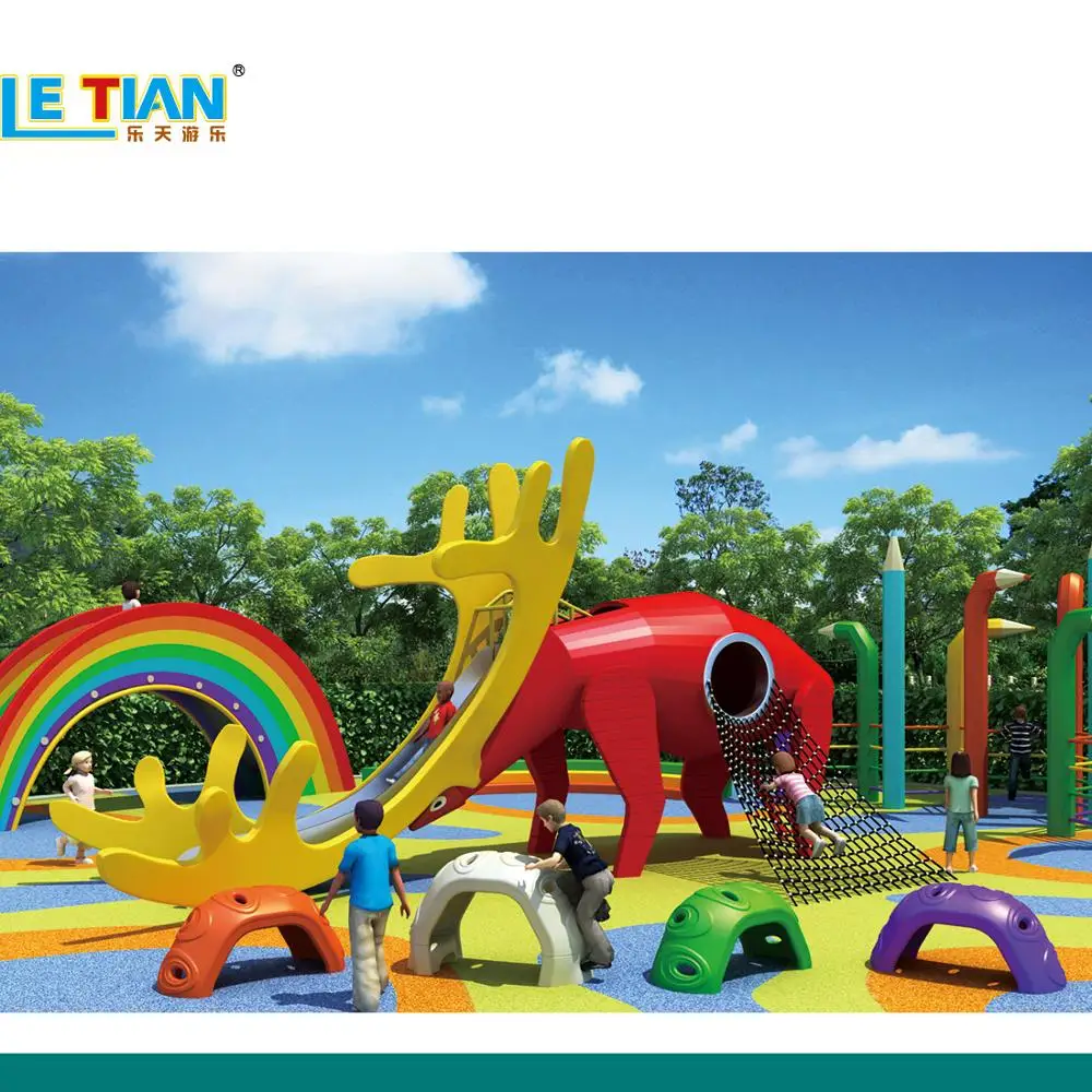 Theme park kids games Children outdoor playground equipment slides for sale set