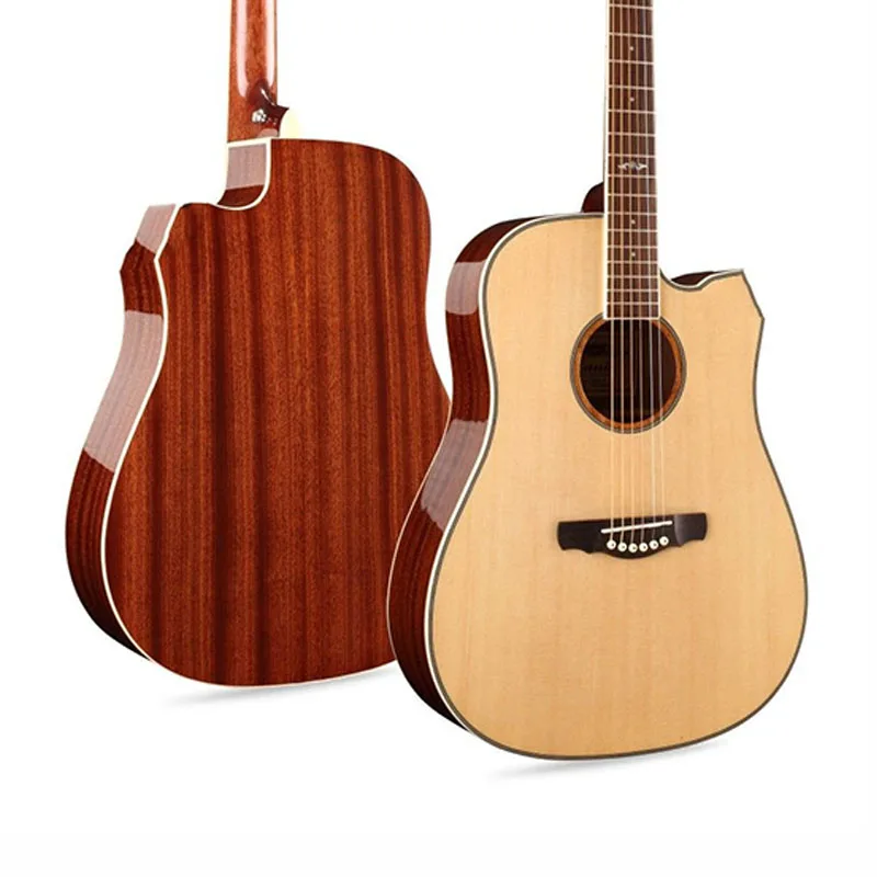 41 INCH Acoustic Guitar solid spruce top and mahogany back and sides