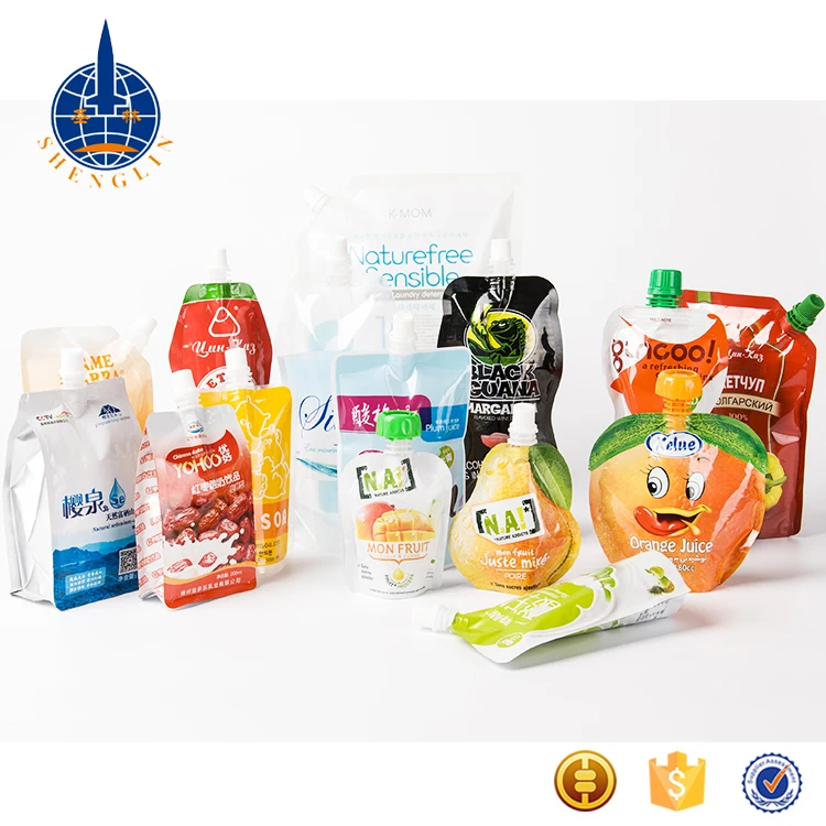 Custom Food Grade BPA-FREE Plastic Side Spout Pouch For Ginger Sauce Packaging Garlic Paste Bag Ketchup Doypack Pouch