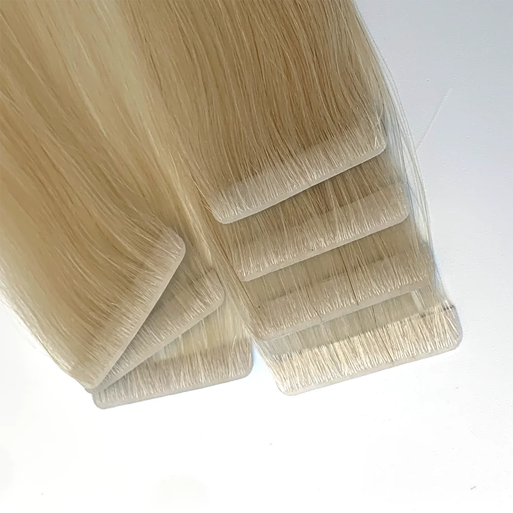 Russian Invisible Adhesive Tape Hair Extension Double Drawn Wholesale Remy Human Injection Tape in Extension