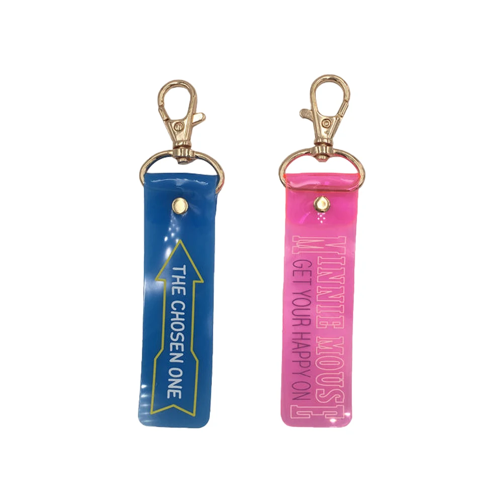 Wholesale Customization PVC Elastic Key Chain For Use on Bags and Keys Rings Tape Keychain