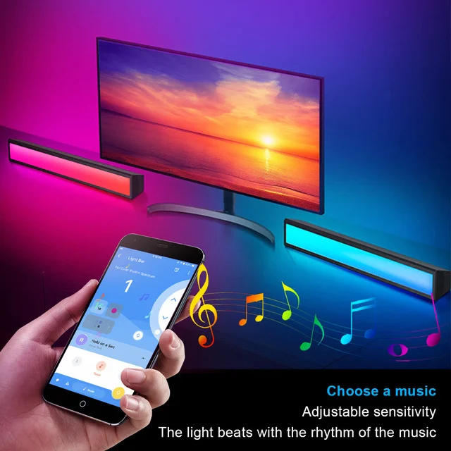 Умная цветная (rgb) игровой контроллер светодиодный потока бар световой короб сон цвета окружающего телевидении с синхронизация музыки app