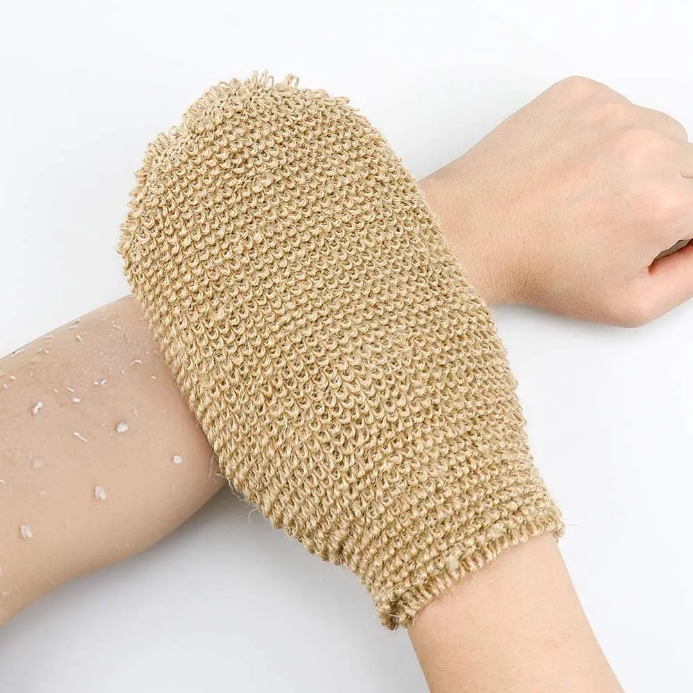 Natural Hemp body eco friendly hemp cotton exfoliating glove