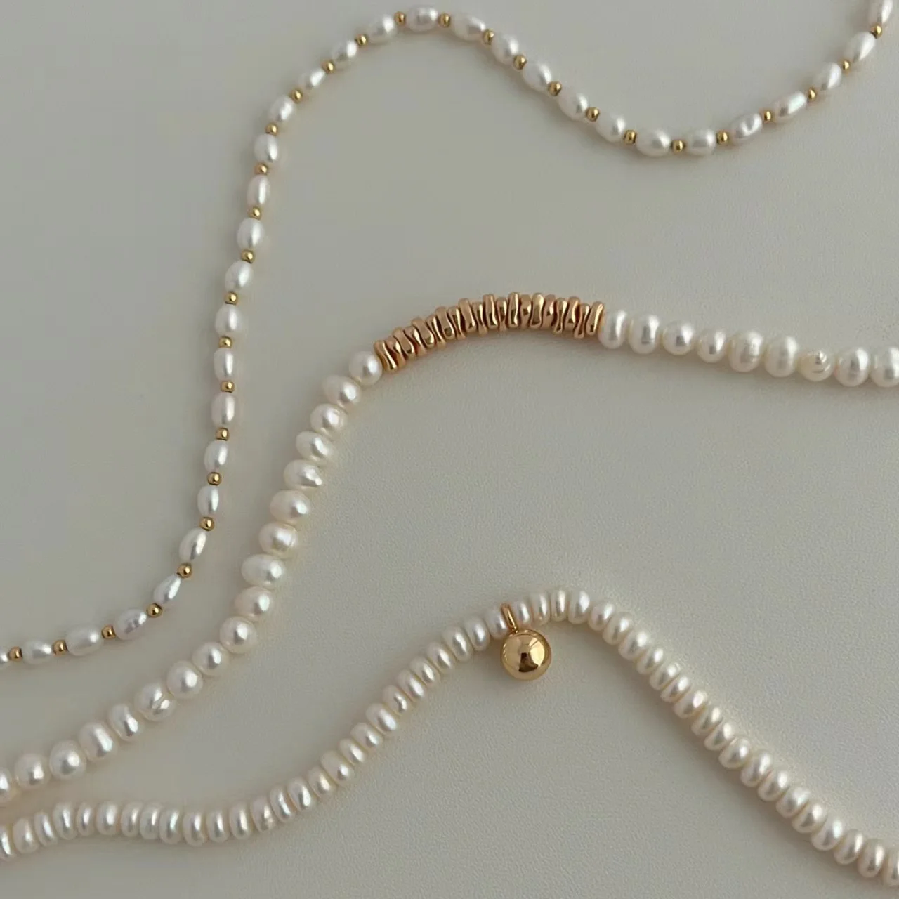 Customised freshwater pearl necklace gold plated pearl jewelry making diy necklace for women