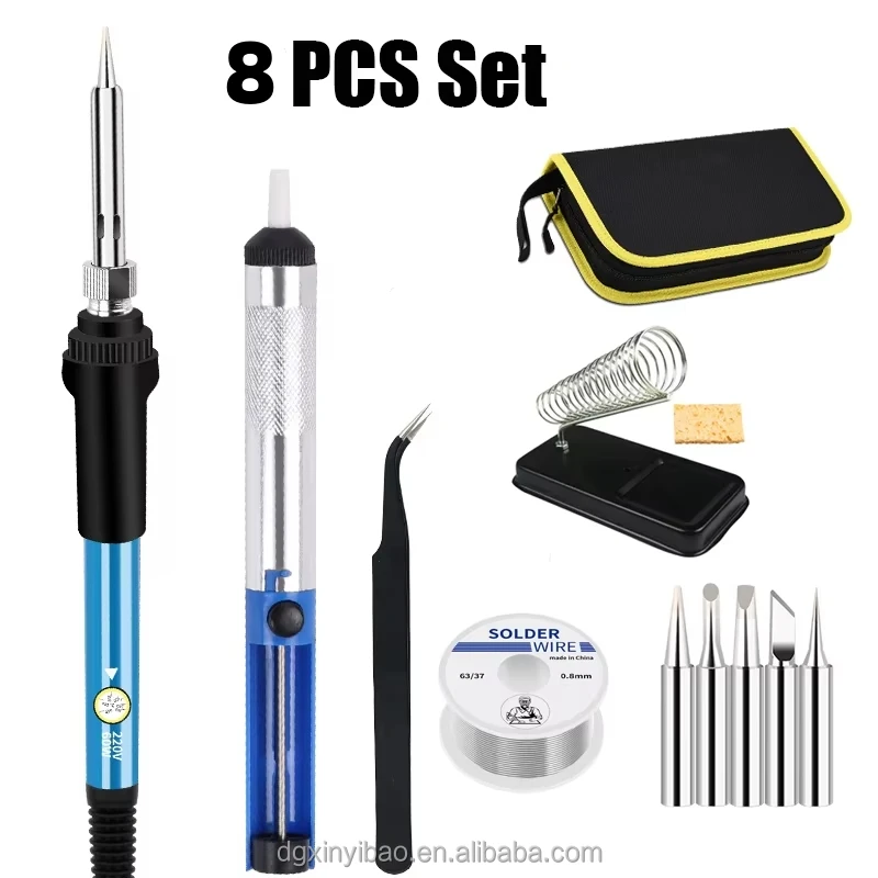 2024 New product adjustable temperature soldering iron set 60W mobile phone repair accessories welding soldering supplies