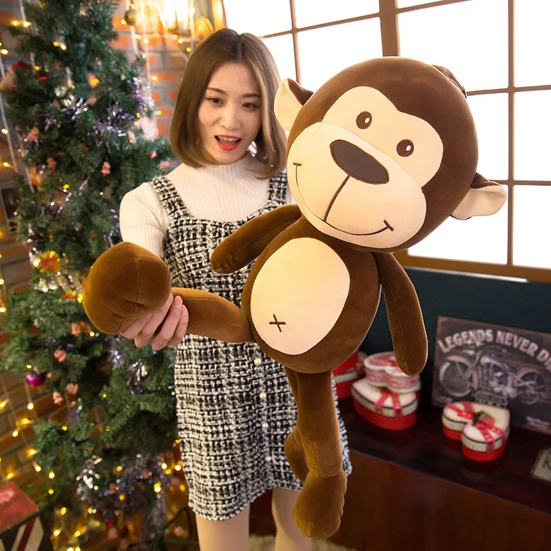 Kinqee Custom Stuffed Orangutan Animals Plush Hanging Monkey Toys Long Arm Plush Toy